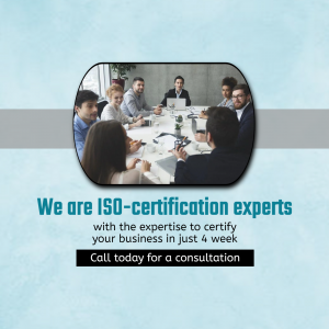 ISO Certification Consulting Services Promotional Banner For Facebook