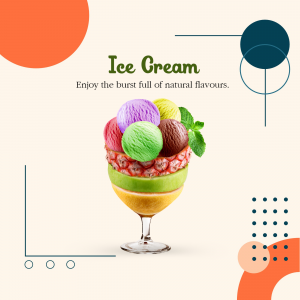 Natural Fruit Ice Cream Advertisement Poster For Facebook