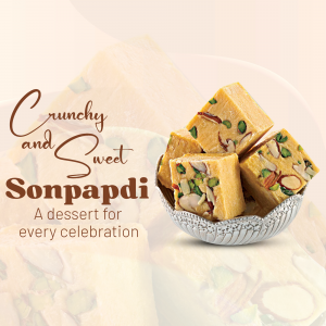 Crunchy And Sweet Sonpapdi Dessert Business Poster For Pinterest