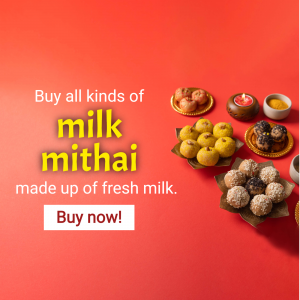 Fresh Milk Mithai Advertisement Graphic For X