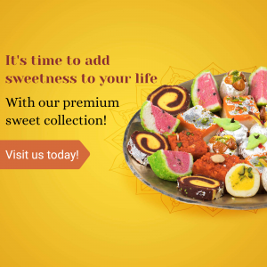 Premium Indian Sweet Collection Promotional Ad Creative Design For LinkedIn