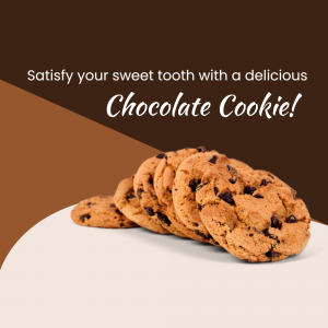 Delicious Chocolate Chip Cookies Advertisement Template For WhatsApp