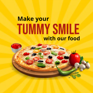 Make Your Tummy Smile Pizza Promotion Image For Google Business Profile