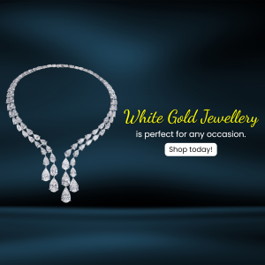 Elegant White Gold Diamond Necklace Marketing Image For Pinterest