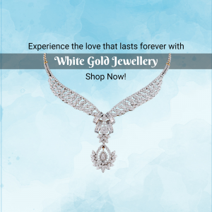 Elegant White Gold Diamond Necklace Advertisement Marketing Image For Twitter