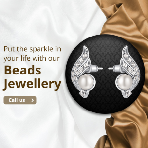 Elegant Pearl And Diamond Earrings Advertisement Artwork For Facebook