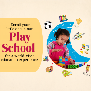 Play School Enrollment Advertisement Business Poster For LinkedIn