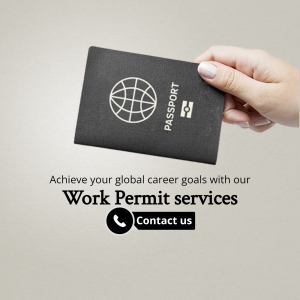 Global Work Permit Services Business Poster For WhatsApp