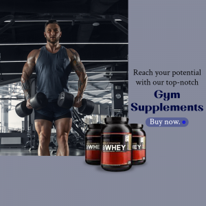 Gym Supplements Promotional Ad Graphic For Pinterest