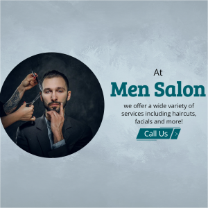 Professional Men Salon Services Business Poster For Facebook