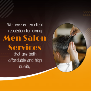 Professional Men's Salon Services Promotion Graphic For LinkedIn