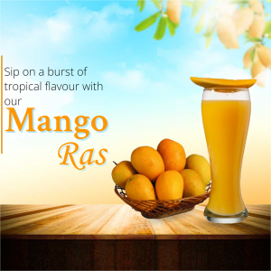 Refreshing Mango Ras Drink Artwork For Facebook