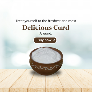 Fresh Homemade Curd Promotional Ad Design For Instagram