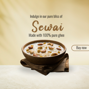 Pure Ghee Sewai Dessert Ad Template For Telegram