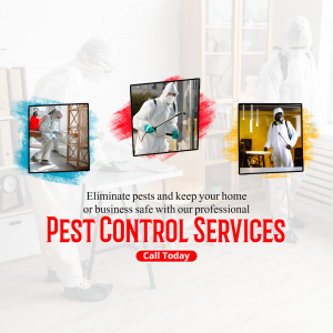 Professional Pest Control Services Advertisement Creative Design For Twitter