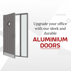 Sleek And Durable Aluminium Office Doors Template For Twitter