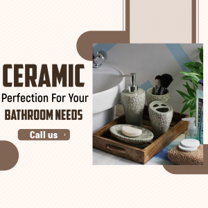 Ceramic Bathroom Accessory Set Promotion Post For Google Business Profile