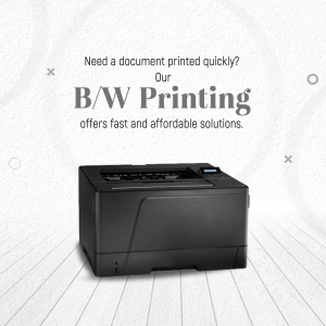 Fast And Affordable Black And White Printing Services Banner For LinkedIn