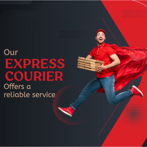 Express Courier Delivery Service Marketing Image For LinkedIn
