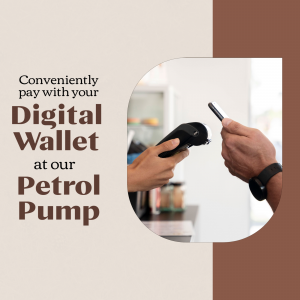 Contactless Digital Payment At Petrol Pump Graphic For LinkedIn