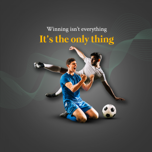 Winning Is The Only Thing Soccer Motivational Quote Branding Post For Instagram
