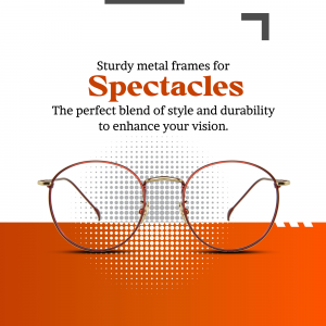 Sturdy Metal Frame Spectacles Template For LinkedIn