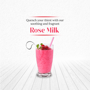 Refreshing Rose Milk Drink Promotional Banner For Instagram