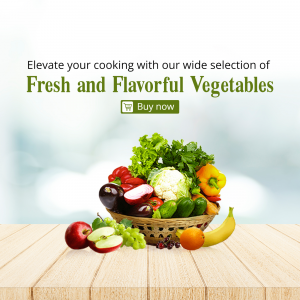 Fresh And Flavorful Vegetables Promotional Ad Graphic For Twitter