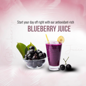 Antioxidant-Rich Blueberry Juice Promotion Flyer For Pinterest