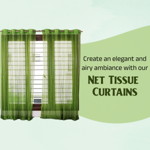 Elegant Green Net Tissue Curtains Business Poster For LinkedIn