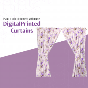 Digital Printed Floral Curtains Advertisement For Facebook
