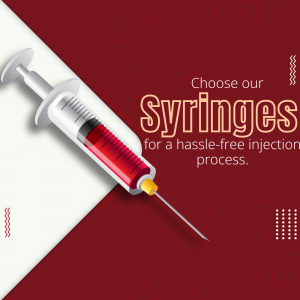 Hassle-Free Medical Syringe Promotion Graphic For LinkedIn