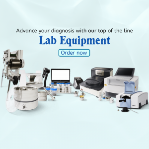 Professional Medical Lab Equipment Showcase Promotional Banner For WhatsApp