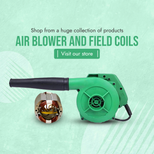 Air Blower And Field Coils Product Ad Promotional Banner For Threads
