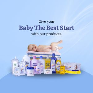 Baby Care Product Bundle Creative Design For LinkedIn