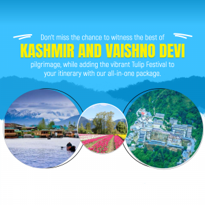 Kashmir And Vaishno Devi Tour Package Marketing Image For Facebook