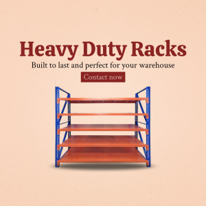 Industrial Heavy Duty Warehouse Racks Promotional Banner For LinkedIn