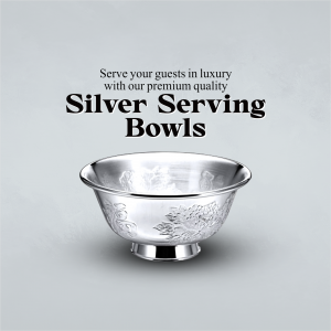 Premium Silver Serving Bowl Creative Design For Instagram