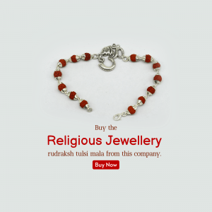 Rudraksh And Silver Religious Bracelet Marketing Image For Pinterest