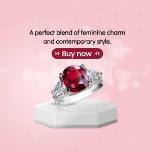 Elegant Ruby Engagement Ring Advertisement Branding Post For Instagram