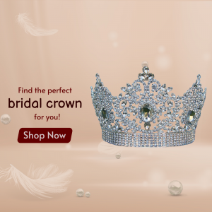 Elegant Bridal Crown Promotional Ad Creative Design For Google Business Profile