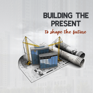 Building The Present To Shape The Future Construction Concept Template For Telegram