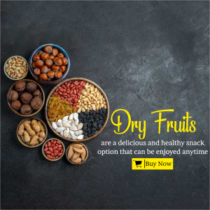 Healthy Dry Fruits Assortment Banner For Pinterest