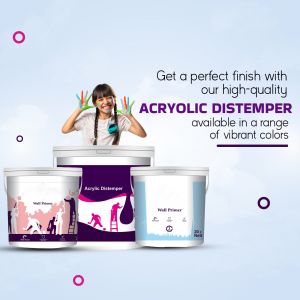 High-Quality Acrylic Distemper Paint Promotion Marketing Image For LinkedIn