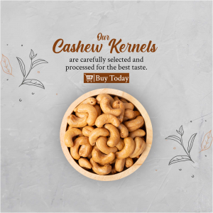 Premium Cashew Kernels Promotion Marketing Image For Facebook