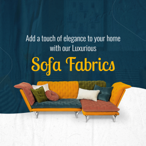Luxurious Sofa Fabrics Promotional Graphic Branding Post For Twitter
