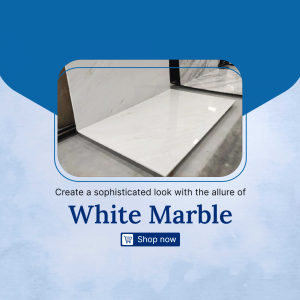 White Marble Flooring Promotion Graphic For Twitter