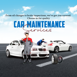 Professional Car Maintenance Services Social Media Post For Instagram