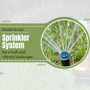 Professional Lawn Sprinkler System Installation Business Poster For WhatsApp