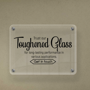 Toughened Glass Advertising Signage Template For WhatsApp